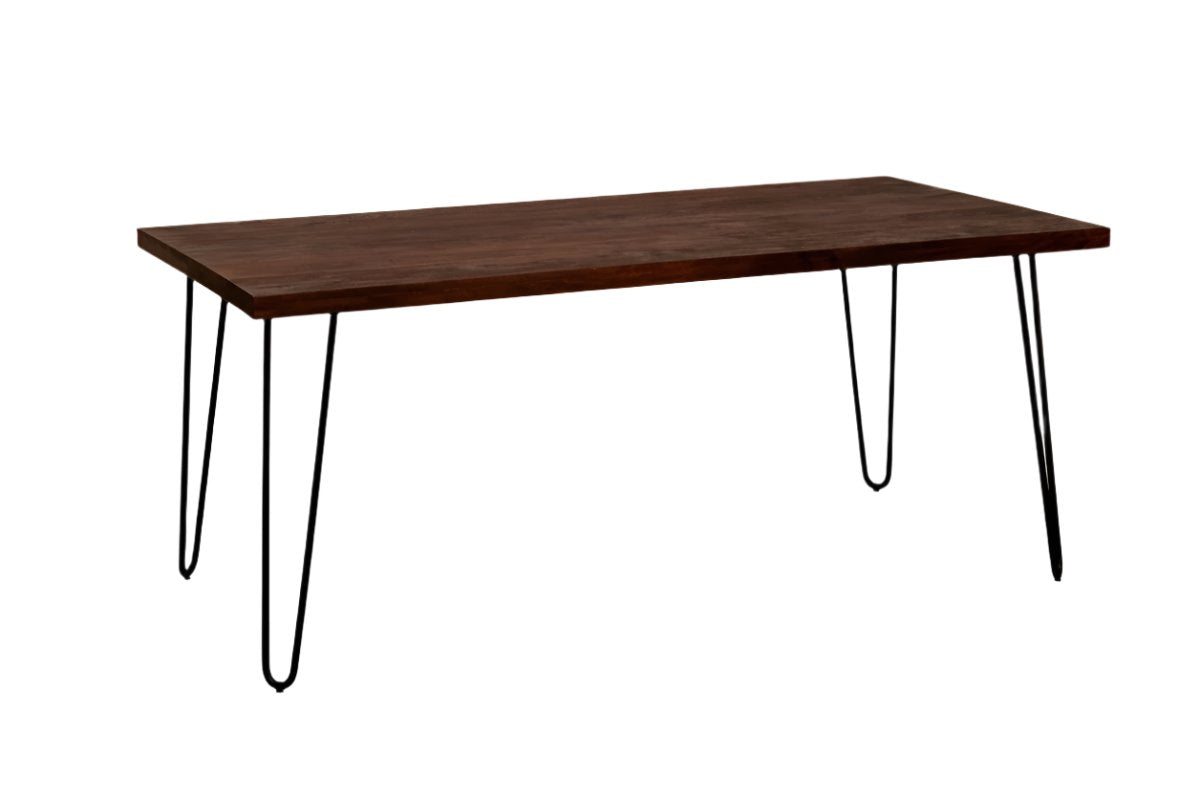 71 Ashlynn inch mango wood dining table with hair pin legs - Rustic Furniture Outlet