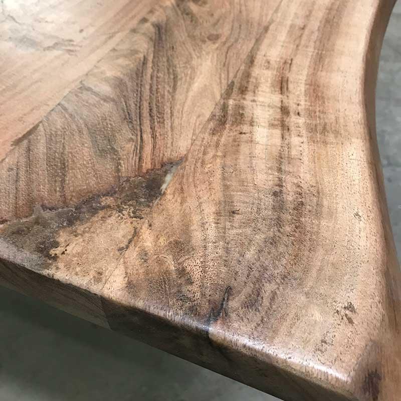 71 inch Yosemite live edge acacia wood dining table with U legs - Rustic Furniture Outlet