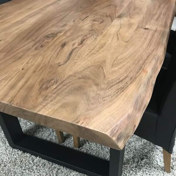 71 inch Yosemite live edge acacia wood dining table with U legs - Rustic Furniture Outlet