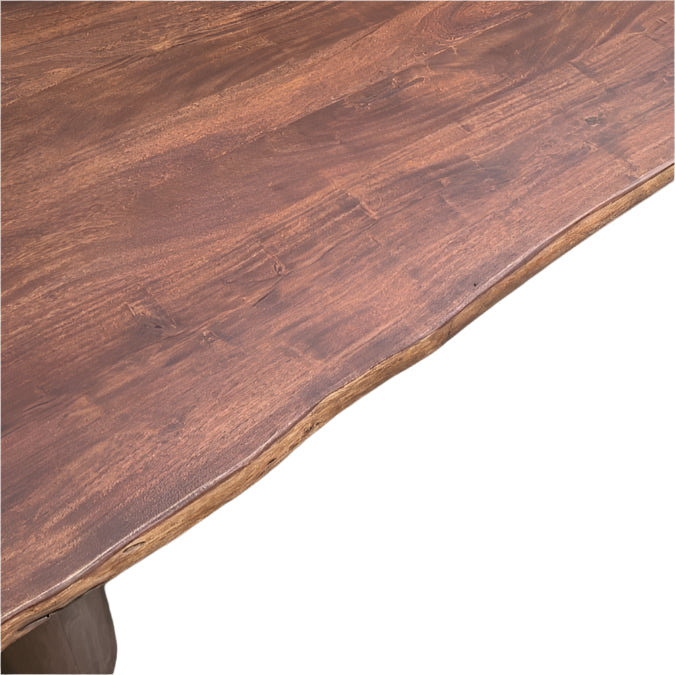 96 inch mango wood dining table with wood legs - Rustic Furniture Outlet