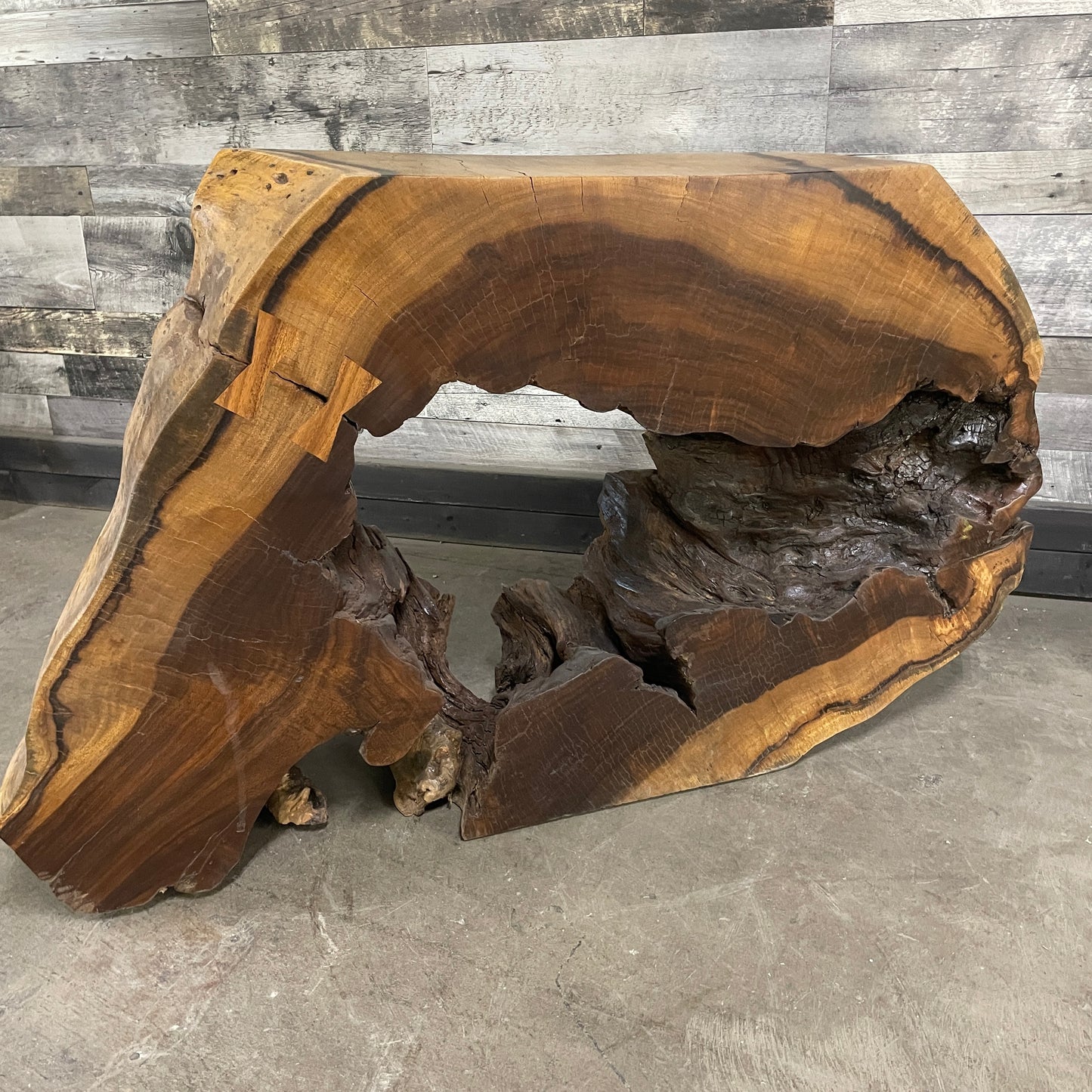 Pure - Console organique en bois Chamcha Noir/Nat 54 pouces