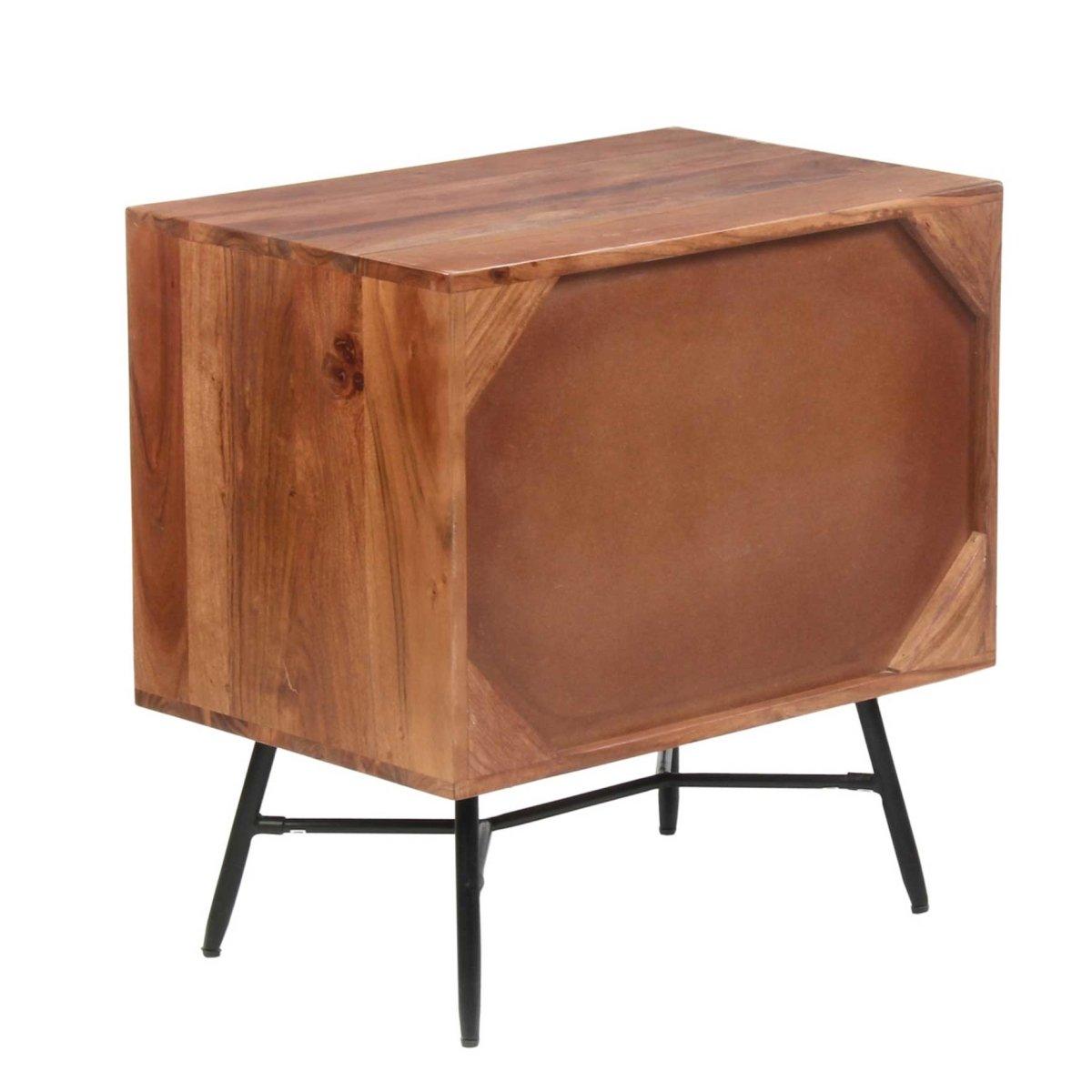 ARIA - Acacia Wood Nightstand - Rustic Furniture Outlet