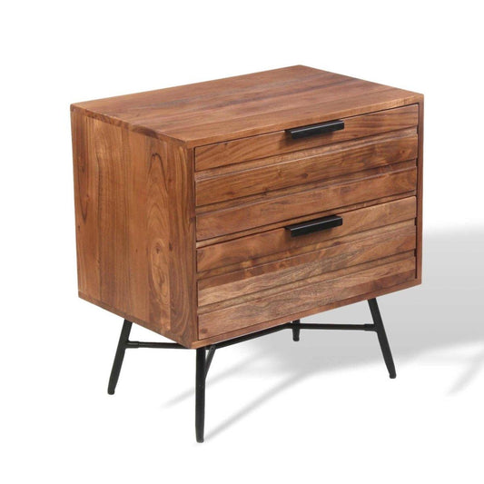 ARIA - Acacia Wood Nightstand - Rustic Furniture Outlet