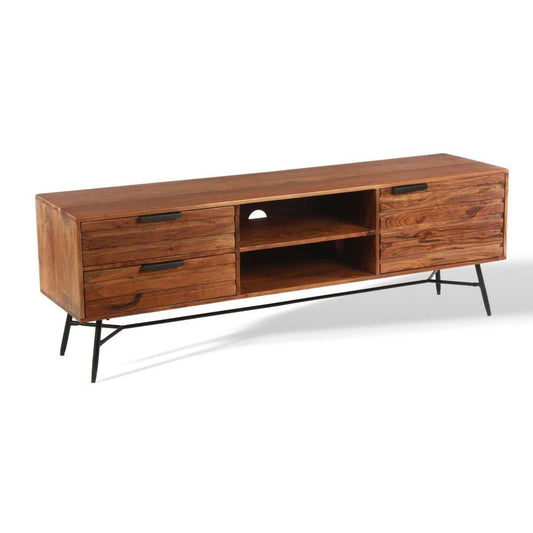 ARIA Acacia Wood TV Stand - Rustic Furniture Outlet