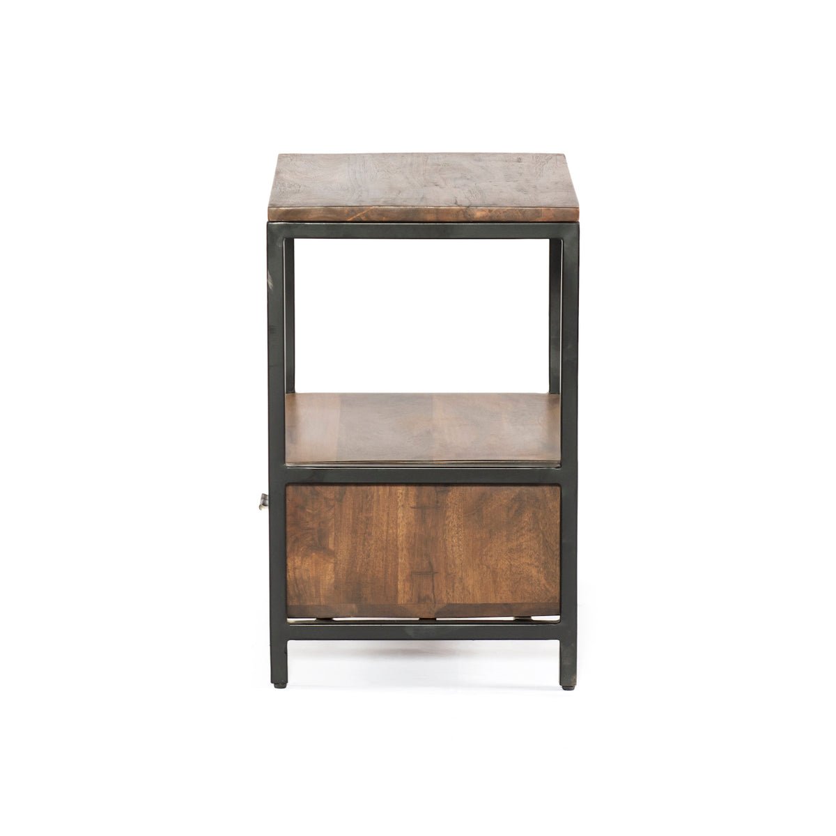 BASIC - Acacia wood night table with 1 drawer - Rustic Furniture Outlet