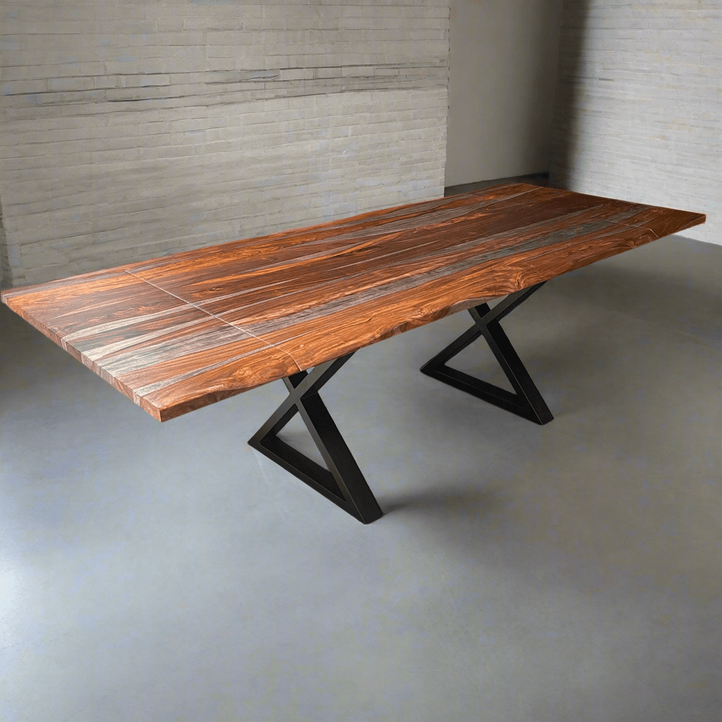 COLTON - Extendable Solid Rosewood Dining Table, 64 inch - 94 inch - Rustic Furniture Outlet