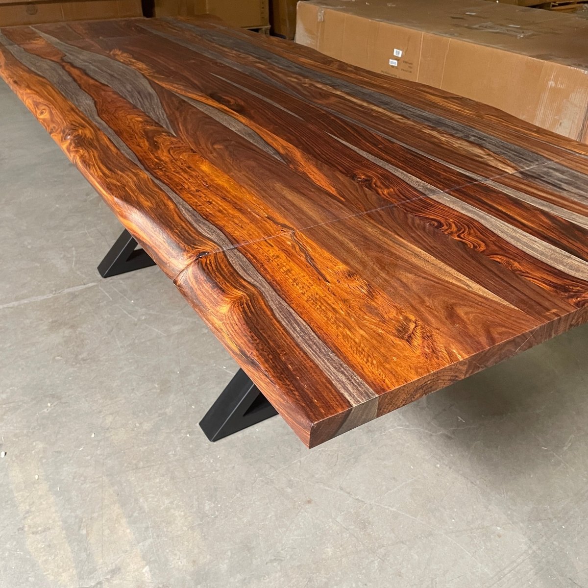 COLTON - Extendable Solid Rosewood Dining Table, 64 inch - 94 inch - Rustic Furniture Outlet