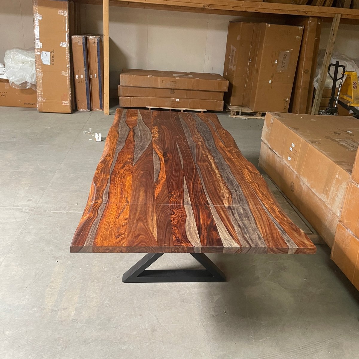 COLTON - Extendable Solid Rosewood Dining Table, 64 inch - 94 inch - Rustic Furniture Outlet