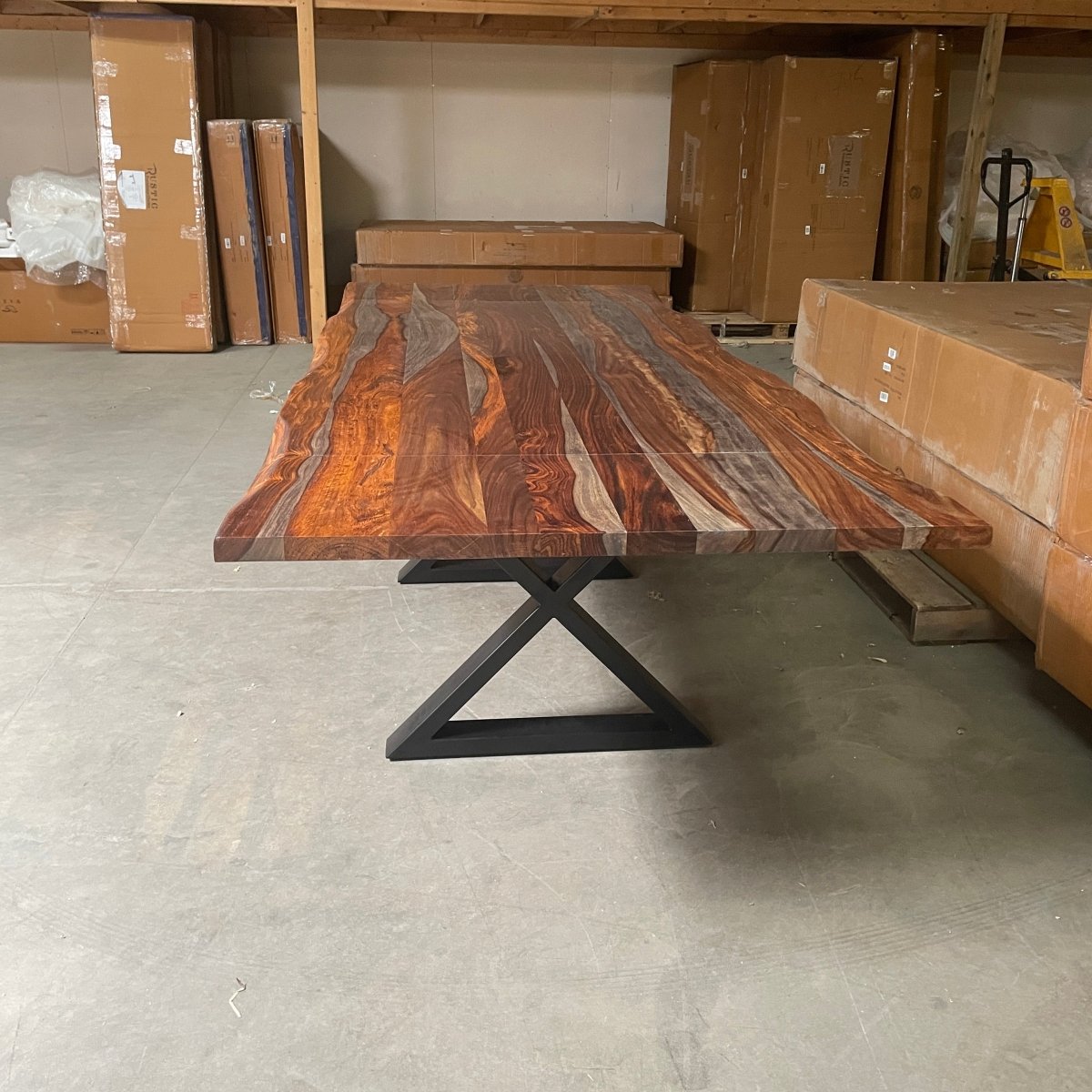 COLTON - Extendable Solid Rosewood Dining Table, 64 inch - 94 inch - Rustic Furniture Outlet