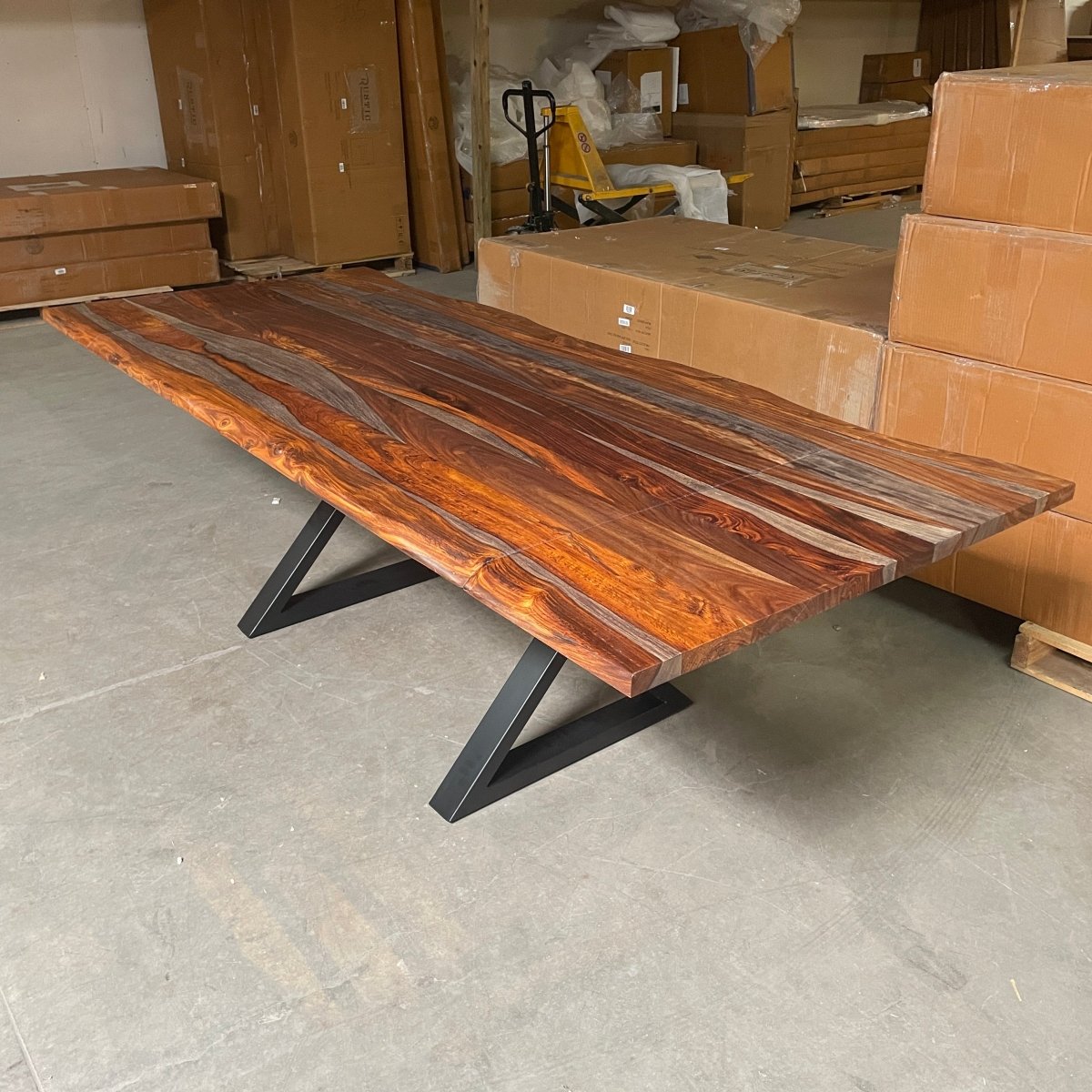 COLTON - Extendable Solid Rosewood Dining Table, 64 inch - 94 inch - Rustic Furniture Outlet