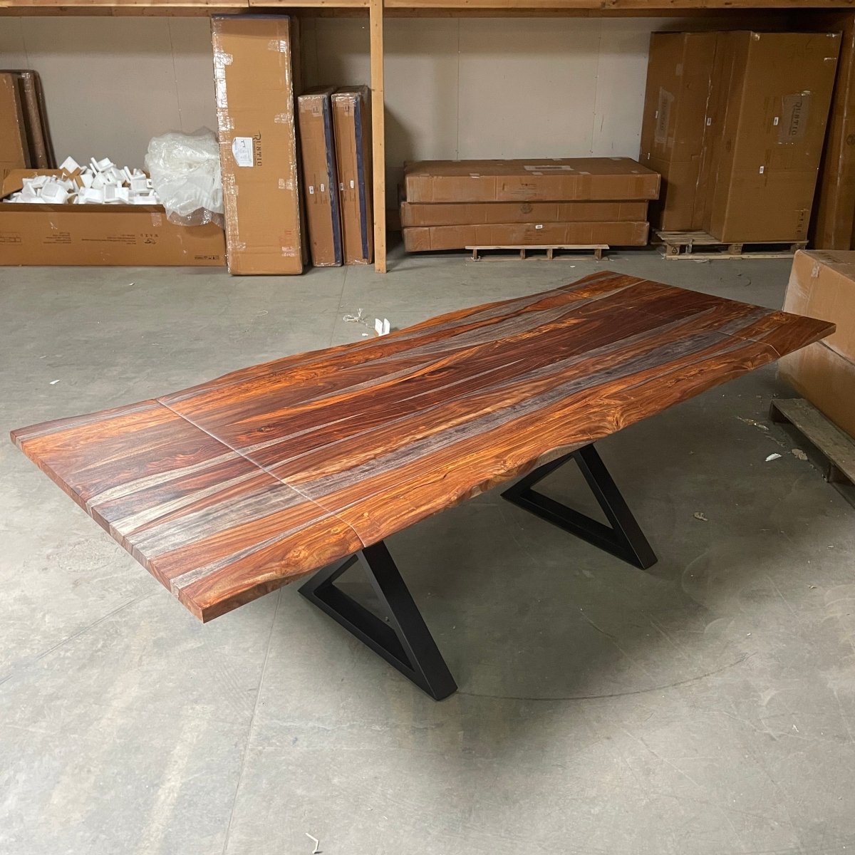 COLTON - Extendable Solid Rosewood Dining Table, 64 inch - 94 inch - Rustic Furniture Outlet