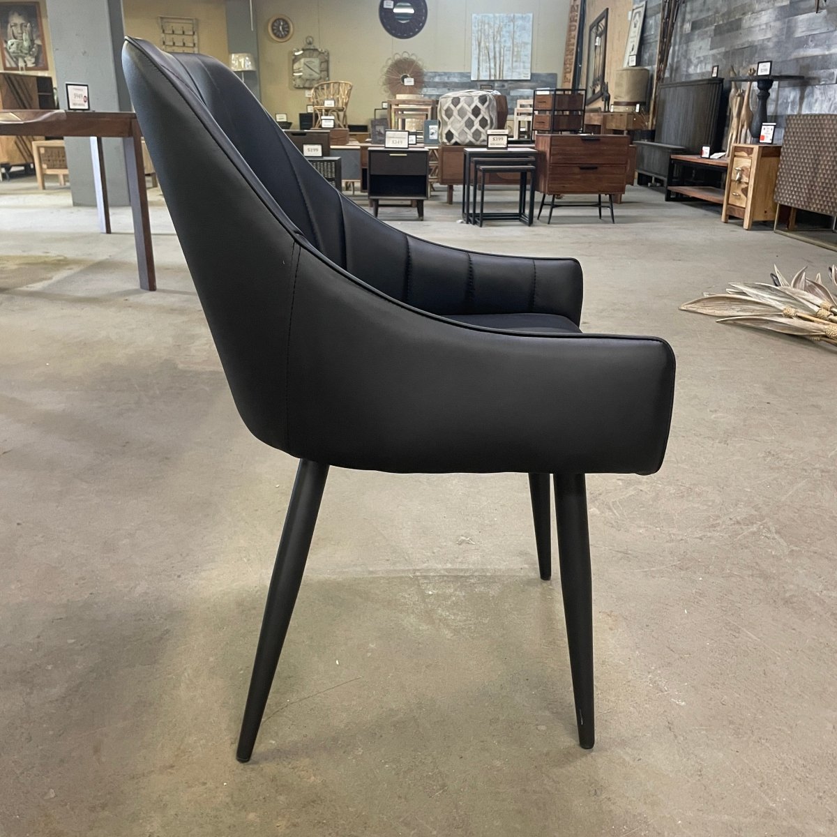 Integrated armrests Black dining chair PROMO (set of two) - Rustic Furniture Outlet