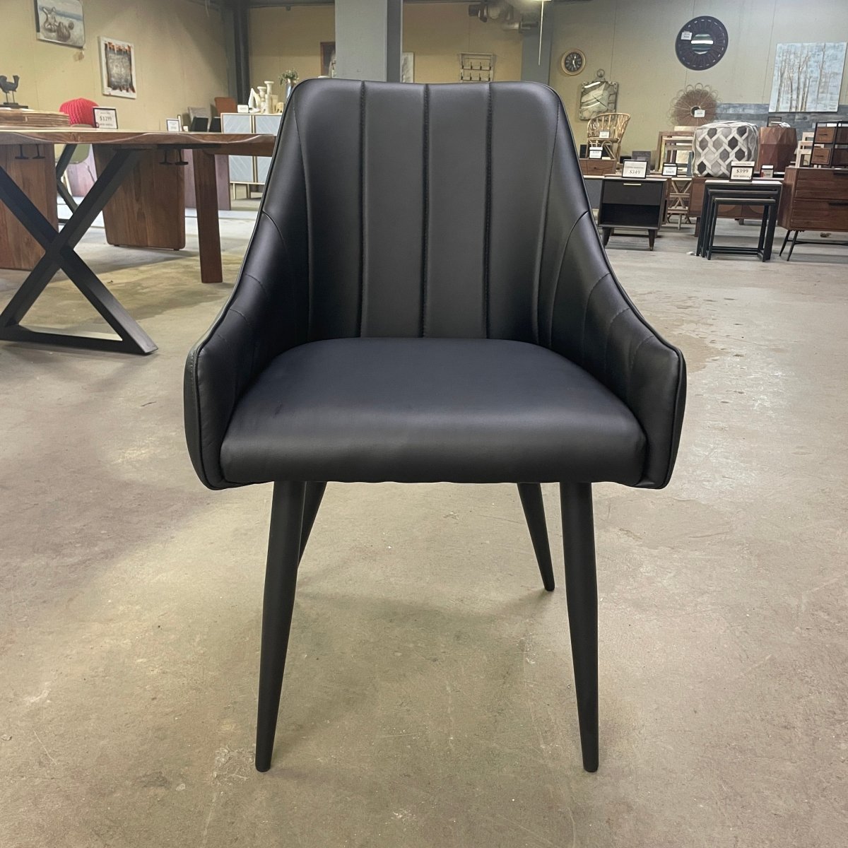 Integrated armrests Black dining chair PROMO (set of two) - Rustic Furniture Outlet