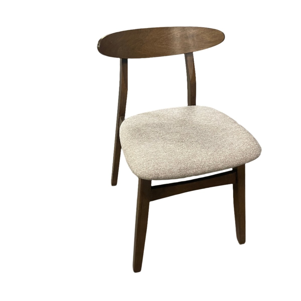 Isku Dining Chair - Brown Walnut/Beige Fabric ( set of 2) - Rustic Furniture Outlet