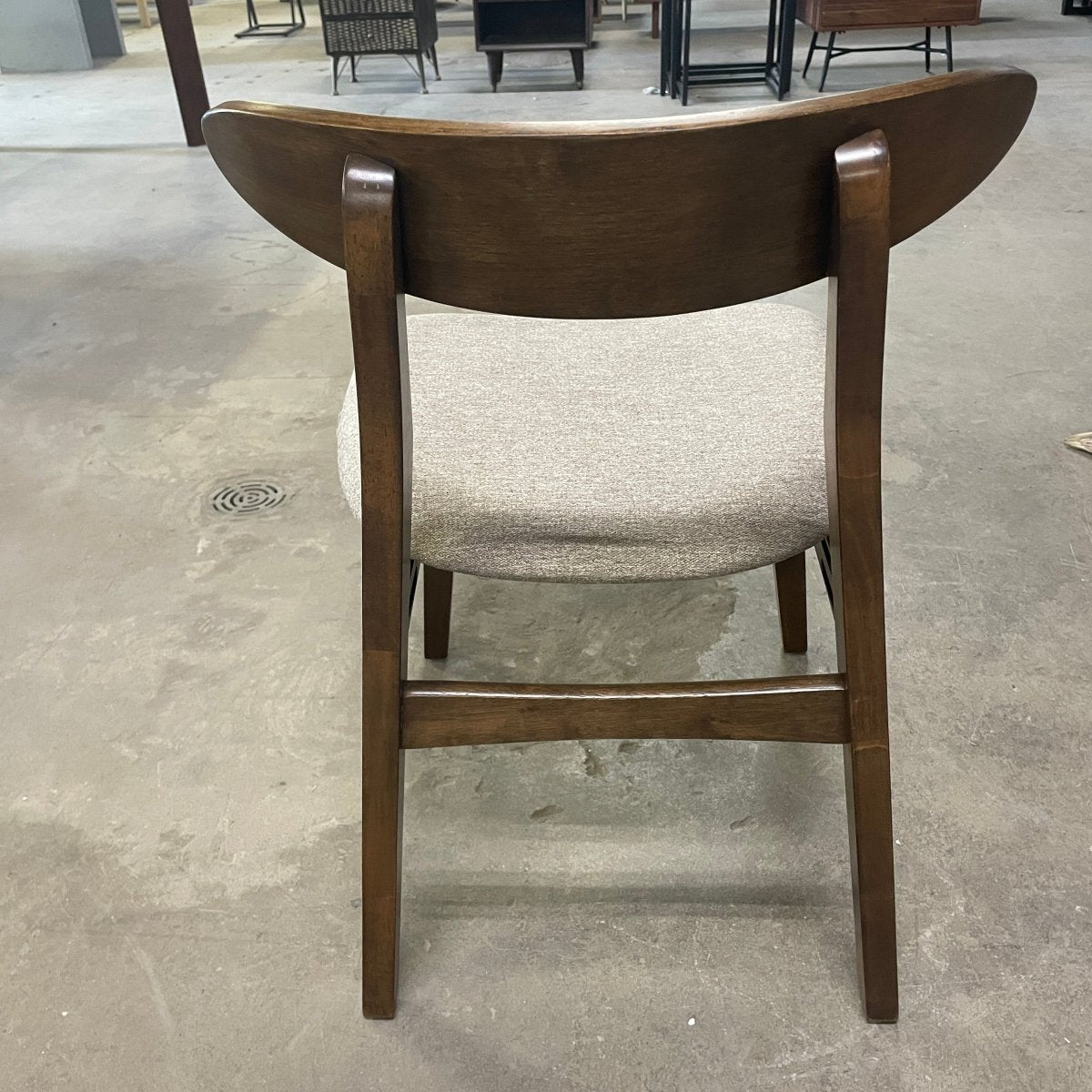 Isku Dining Chair - Brown Walnut/Beige Fabric ( set of 2) - Rustic Furniture Outlet