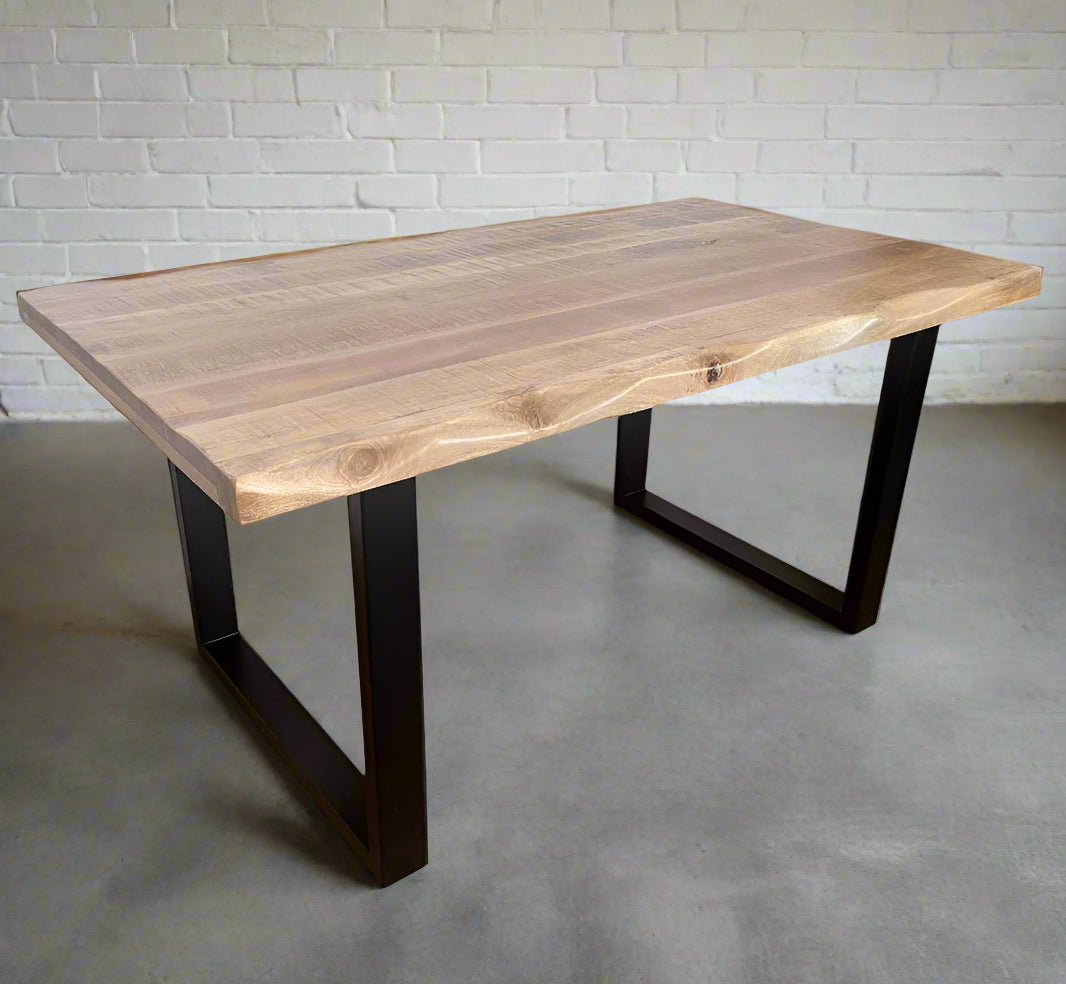 Kollbrunn Natural Live Edge Mango Dining Table - Rustic Furniture Outlet