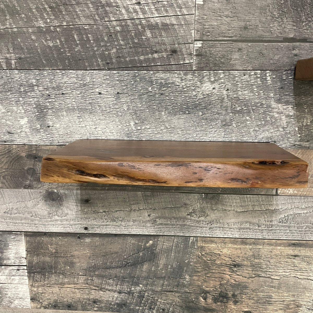 Live edge acacia wood accent shelf - Rustic Furniture Outlet