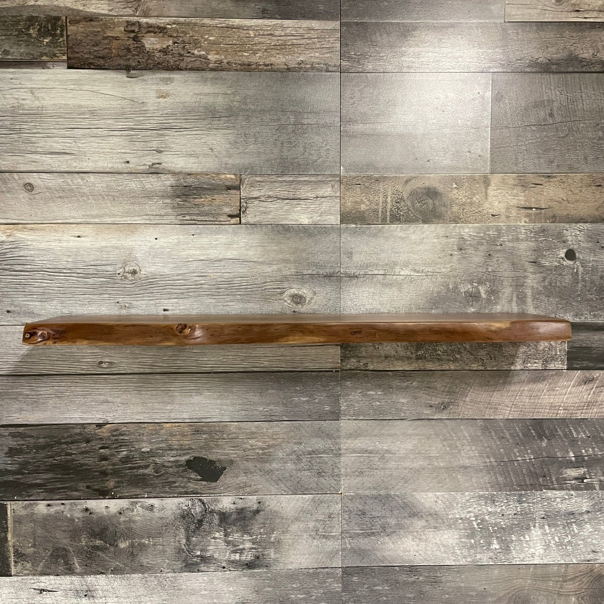 Live edge acacia wood accent shelf - Rustic Furniture Outlet