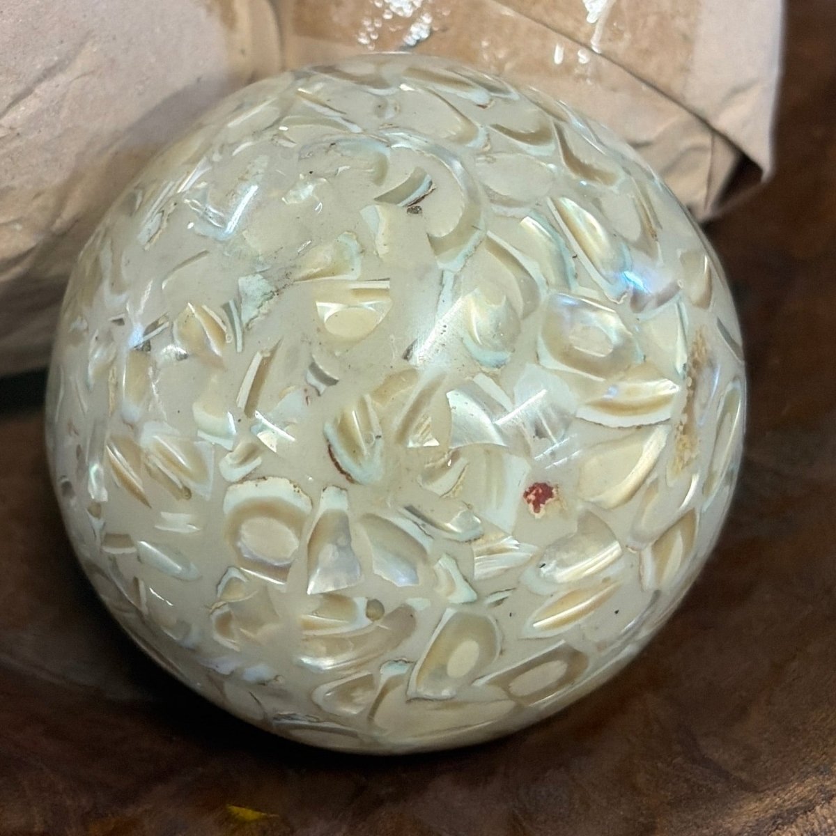 Shell Deco Ball L CREAM - Rustic Furniture Outlet