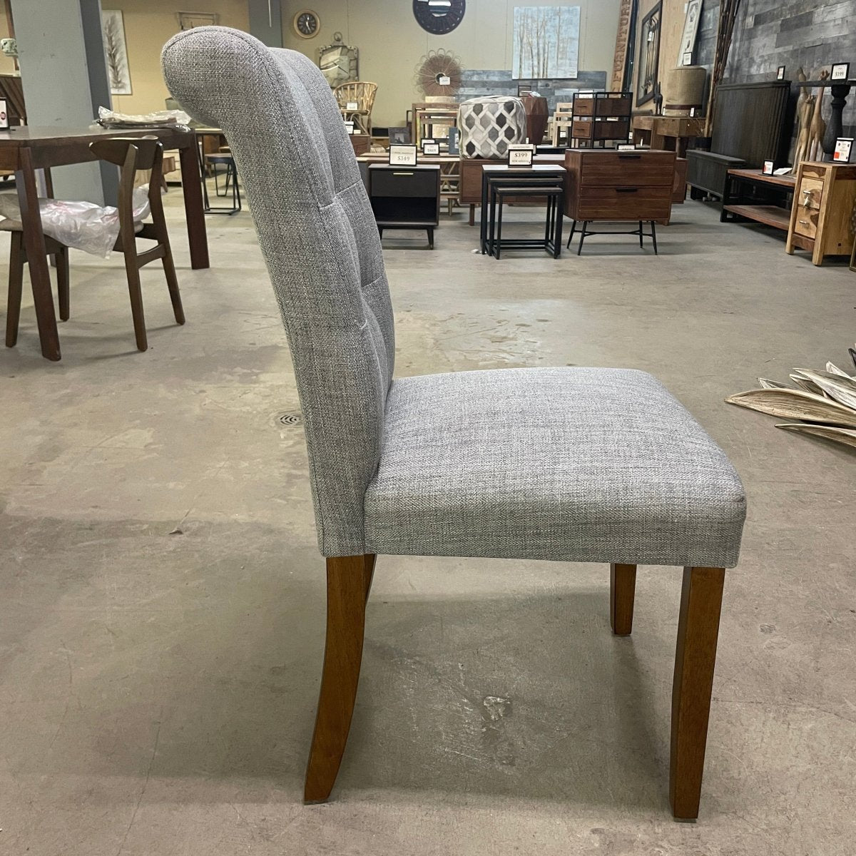 Upholstered Grey Dining Chair (set of 2) - Rustic Furniture Outlet