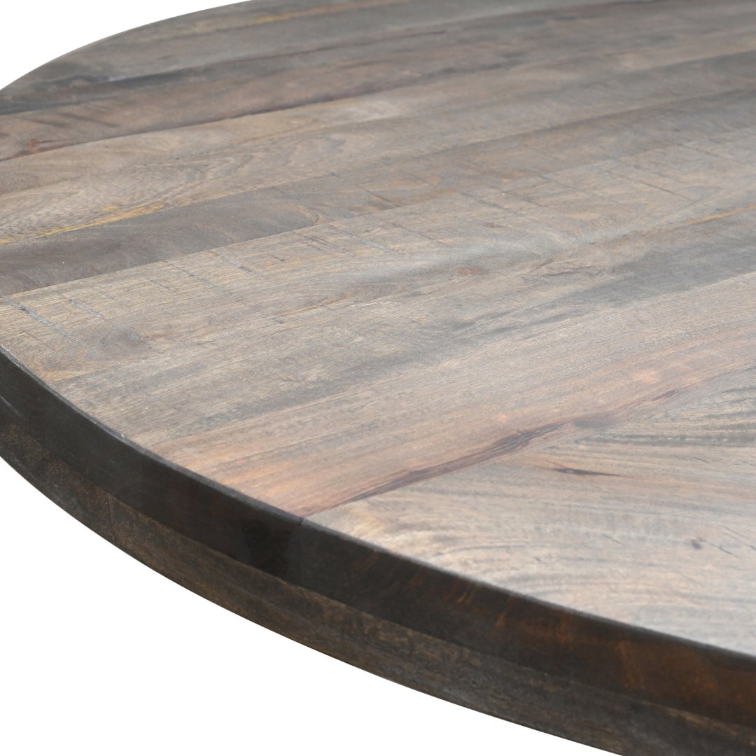 48 inch Solace Walnut 4 seater round mango wood table - Rustic Furniture Outlet
