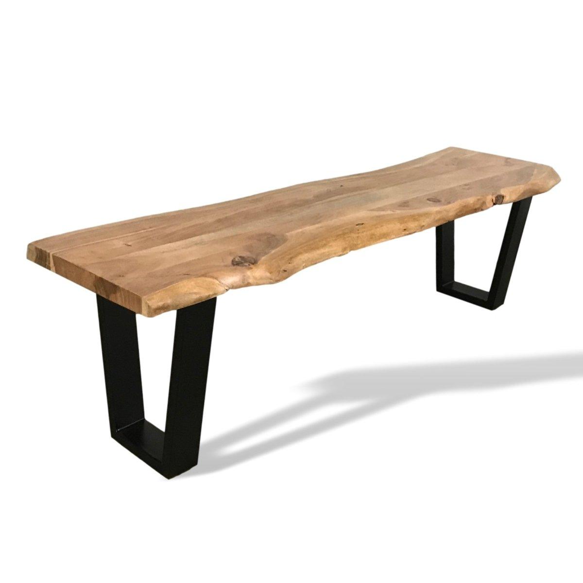 Banc de salle à manger en acacia Kenzie Live edge de 71 pouces - Rustic Furniture Outlet