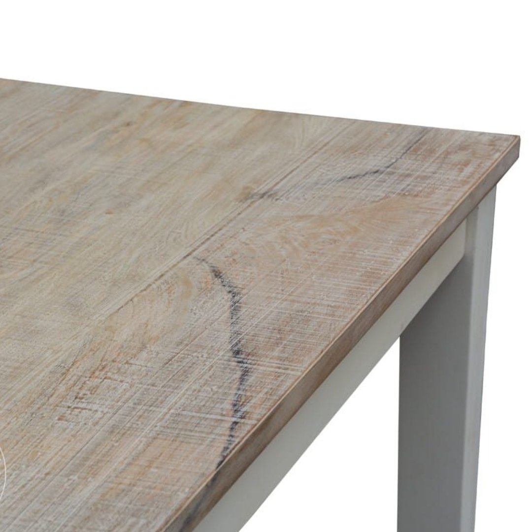 72 inch Elisa Harvest white wash dining table - Rustic Furniture Outlet