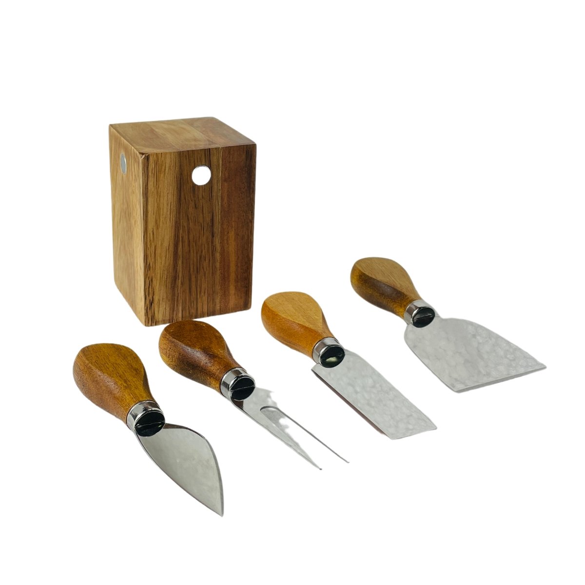 Ensemble de couteaux à fromage en bois d'acacia avec bloc magnétique - Rustic Furniture Outlet
