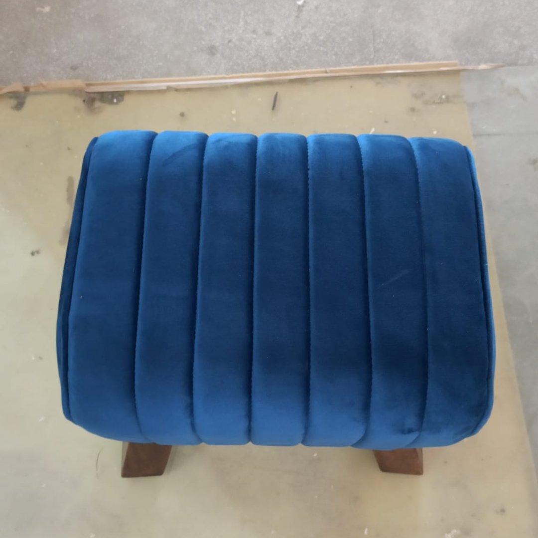 Celadon 16 inch blue stool - Rustic Furniture Outlet