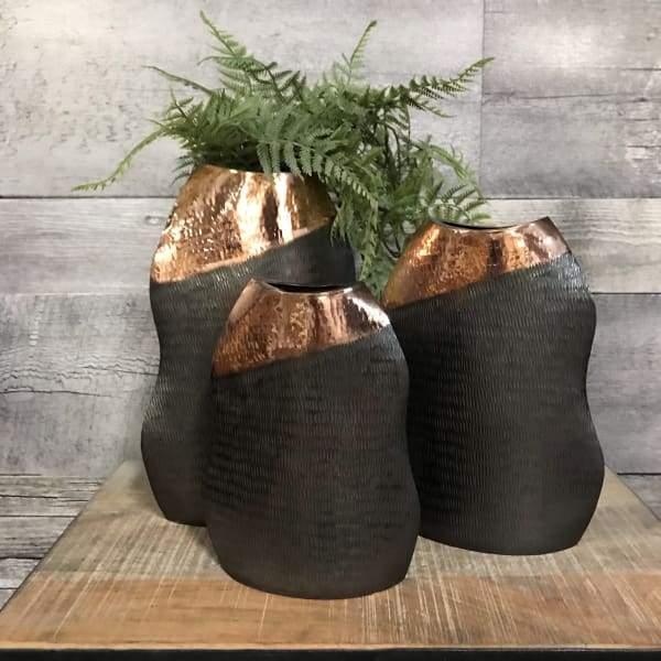 Contender Copper Table Vase (set of 3) - Rustic Furniture Outlet