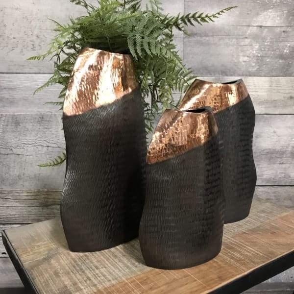 Contender Copper Table Vase (set of 3) - Rustic Furniture Outlet
