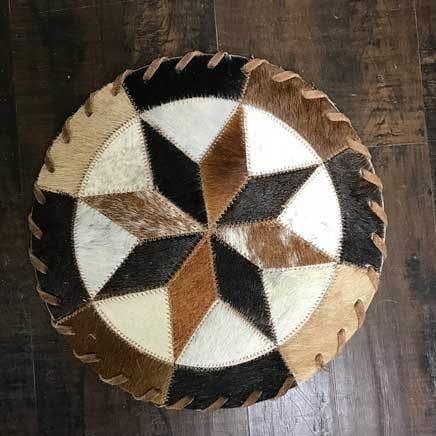 Cowhide 10 8 point pinwheel placemat