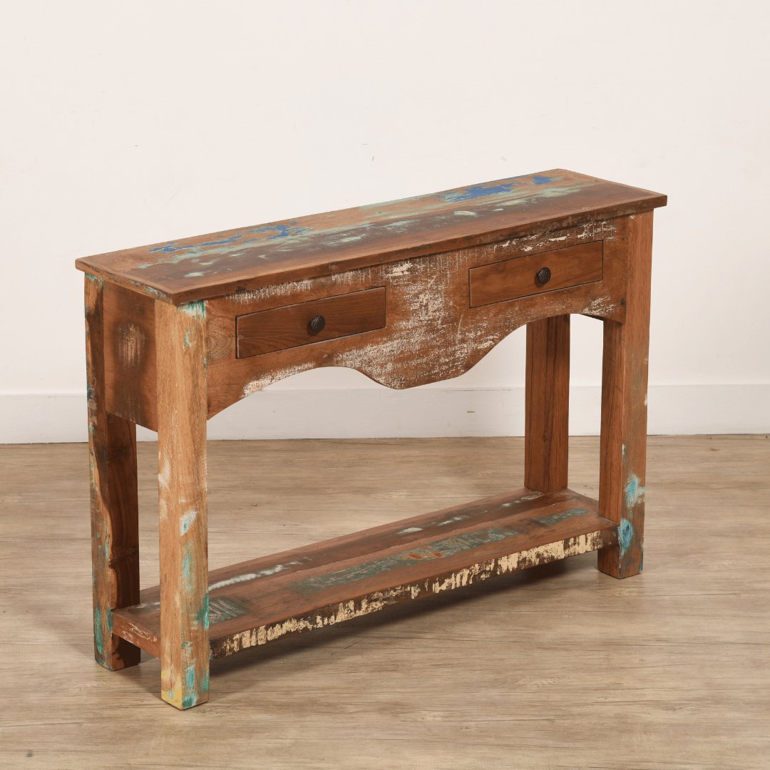 Eco-Friendly 2 drawer console table - Rustic Furniture Outlet