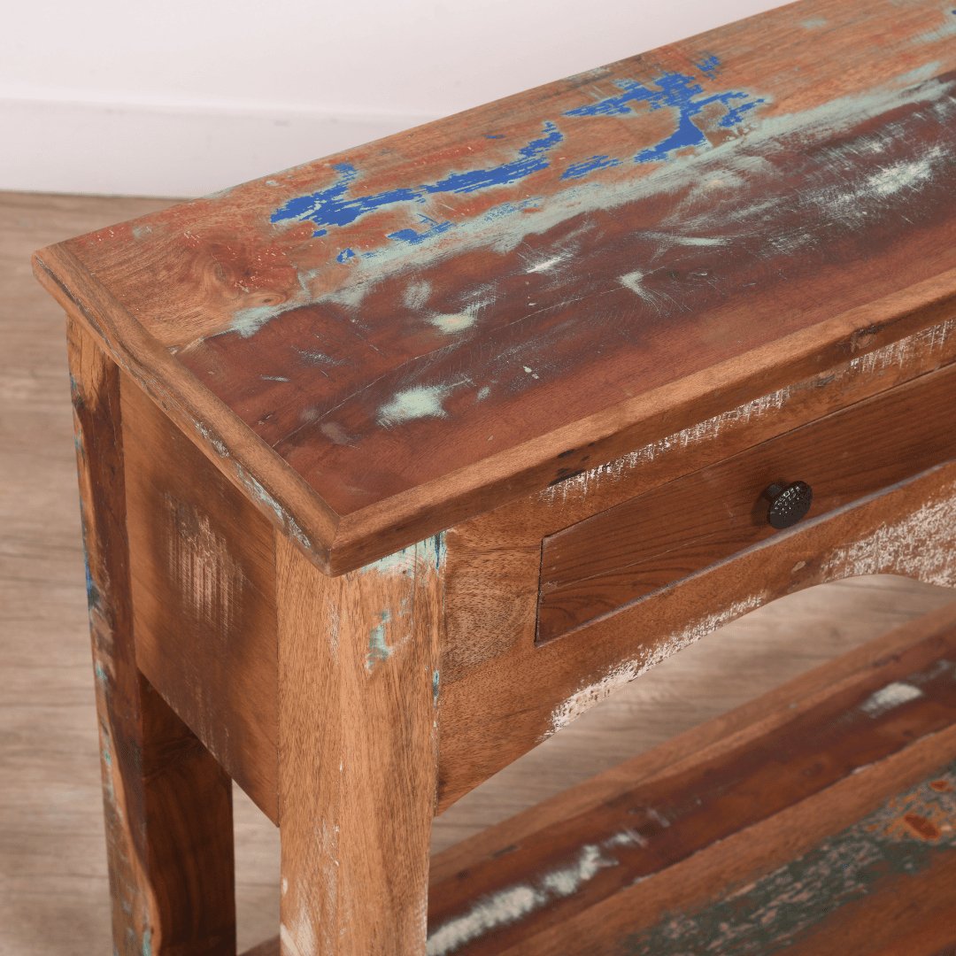 Table console à tiroirs 2 écologique - Rustic Furniture Outlet