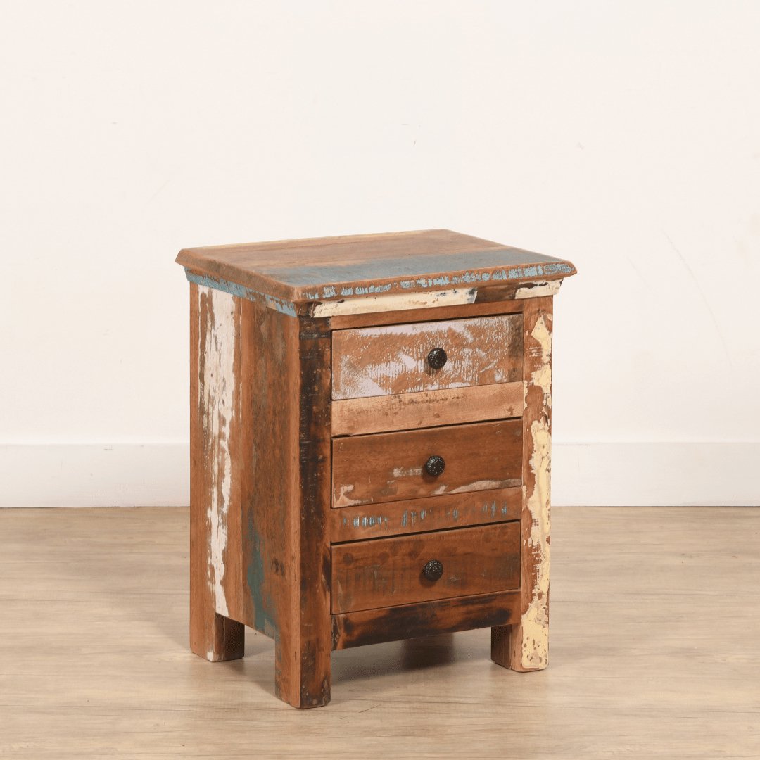 Table de nuit à tiroirs 3 écologique - Rustic Furniture Outlet