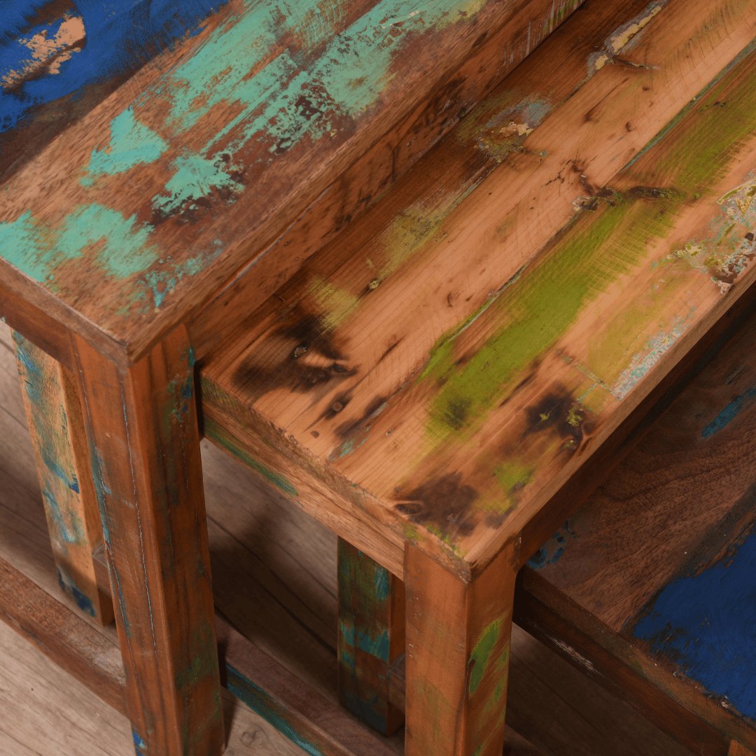 Eco-Friendly Nestling end tables - Rustic Furniture Outlet