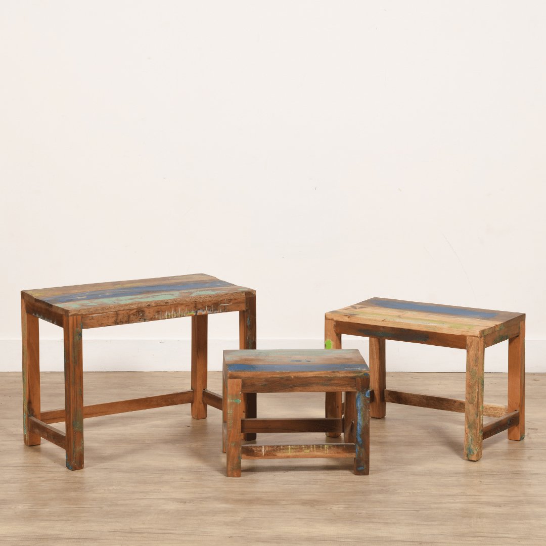 Eco-Friendly Nestling end tables - Rustic Furniture Outlet