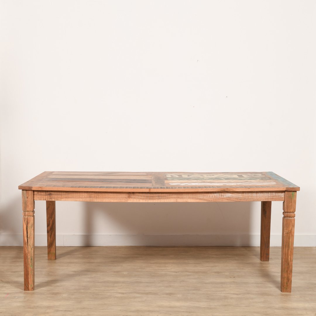 Table à manger écologique en bois rustique - Rustic Furniture Outlet