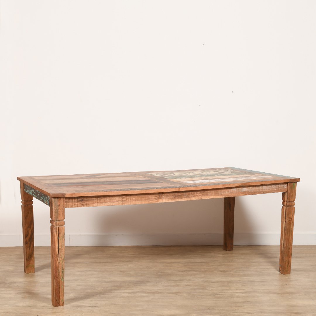 Table à manger écologique en bois rustique - Rustic Furniture Outlet