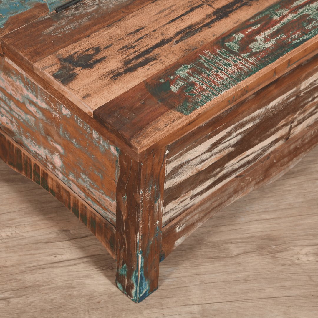 Table basse tronc carré écologique - Rustic Furniture Outlet