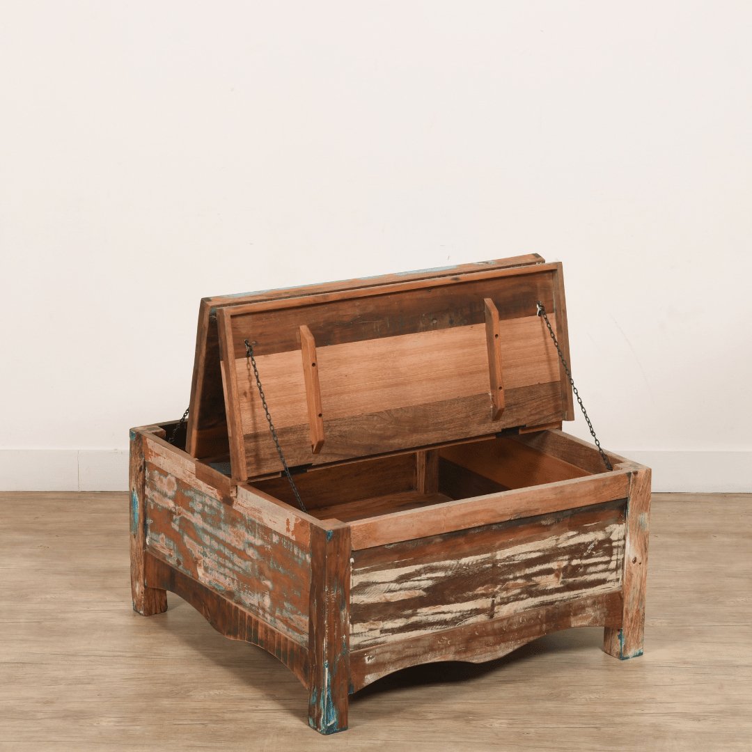 Table basse tronc carré écologique - Rustic Furniture Outlet