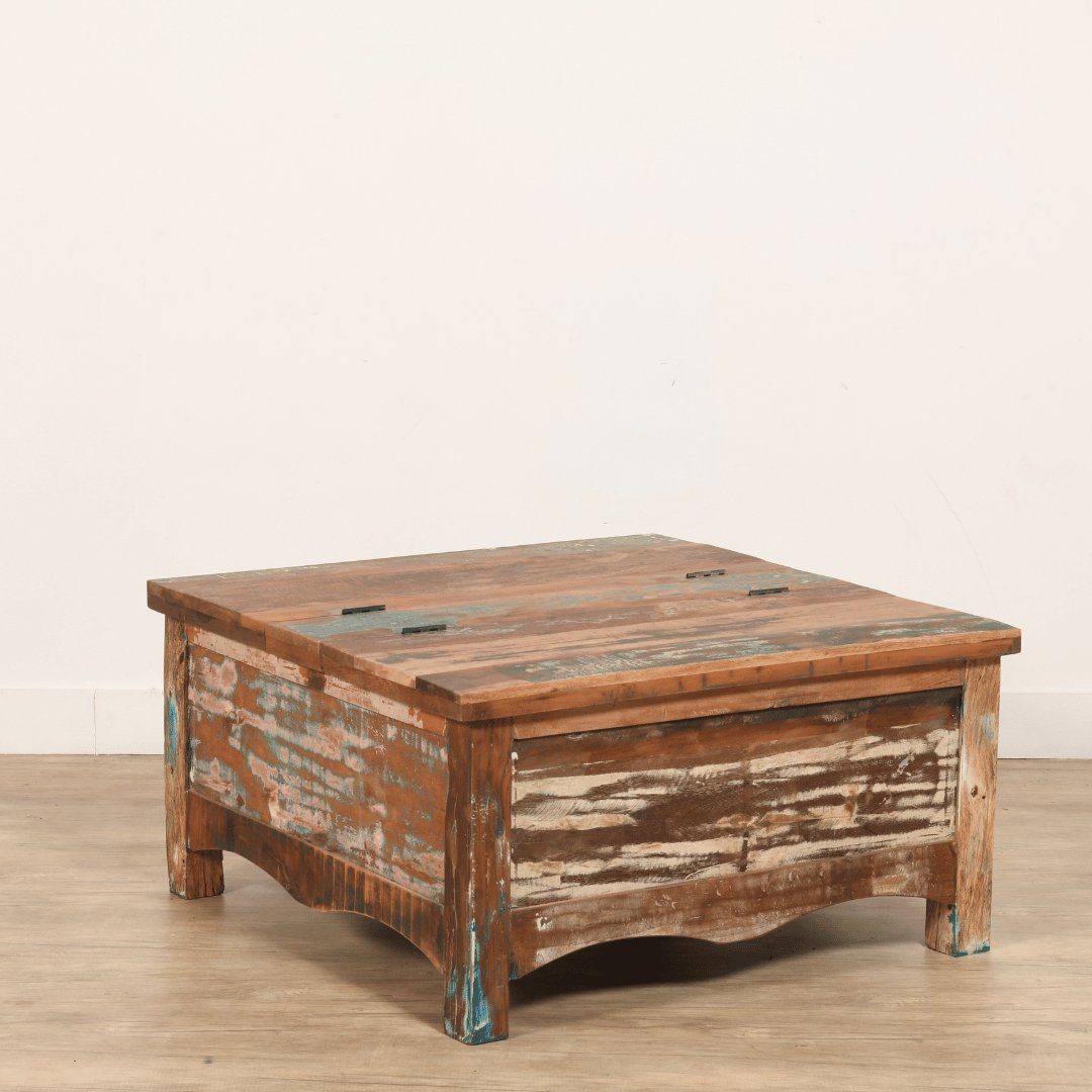 Eco-Friendly square trunk coffee table - Rustic Furniture Outlet