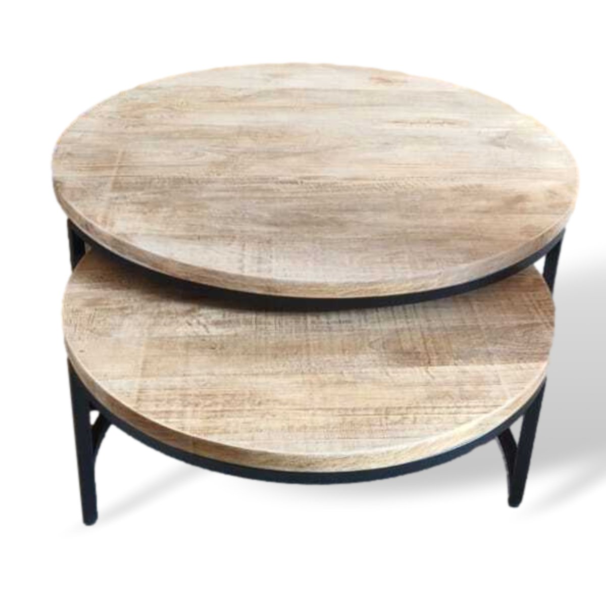 Tables basses rondes Enri 35 pouces (ensemble de 2) - Rustic Furniture Outlet