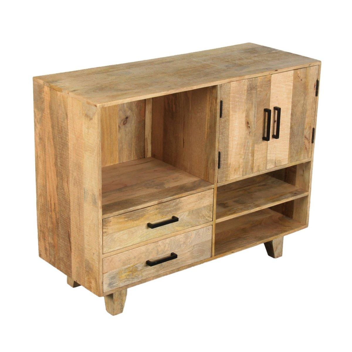 Farmhouse Mango Wood Display Unit - Rustic Furniture Outlet