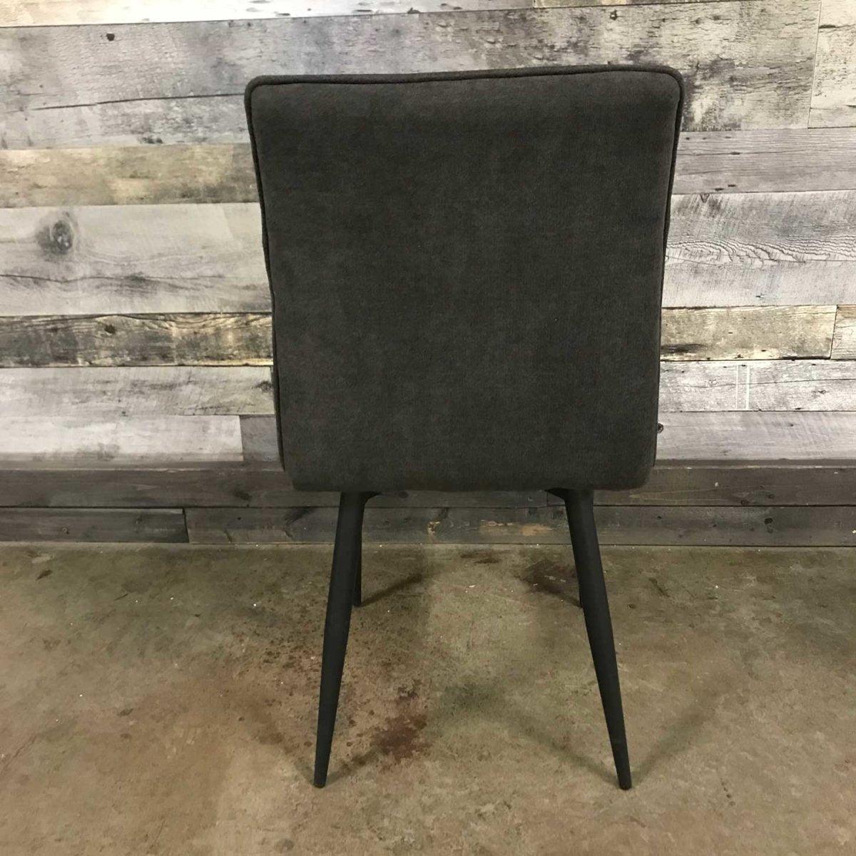 Chaise de salle à manger en velours côtelé gris (ensemble de deux) - Rustic Furniture Outlet