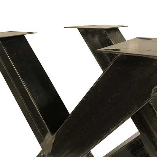 Pieds en X épais en métal industriel - Rustic Furniture Outlet