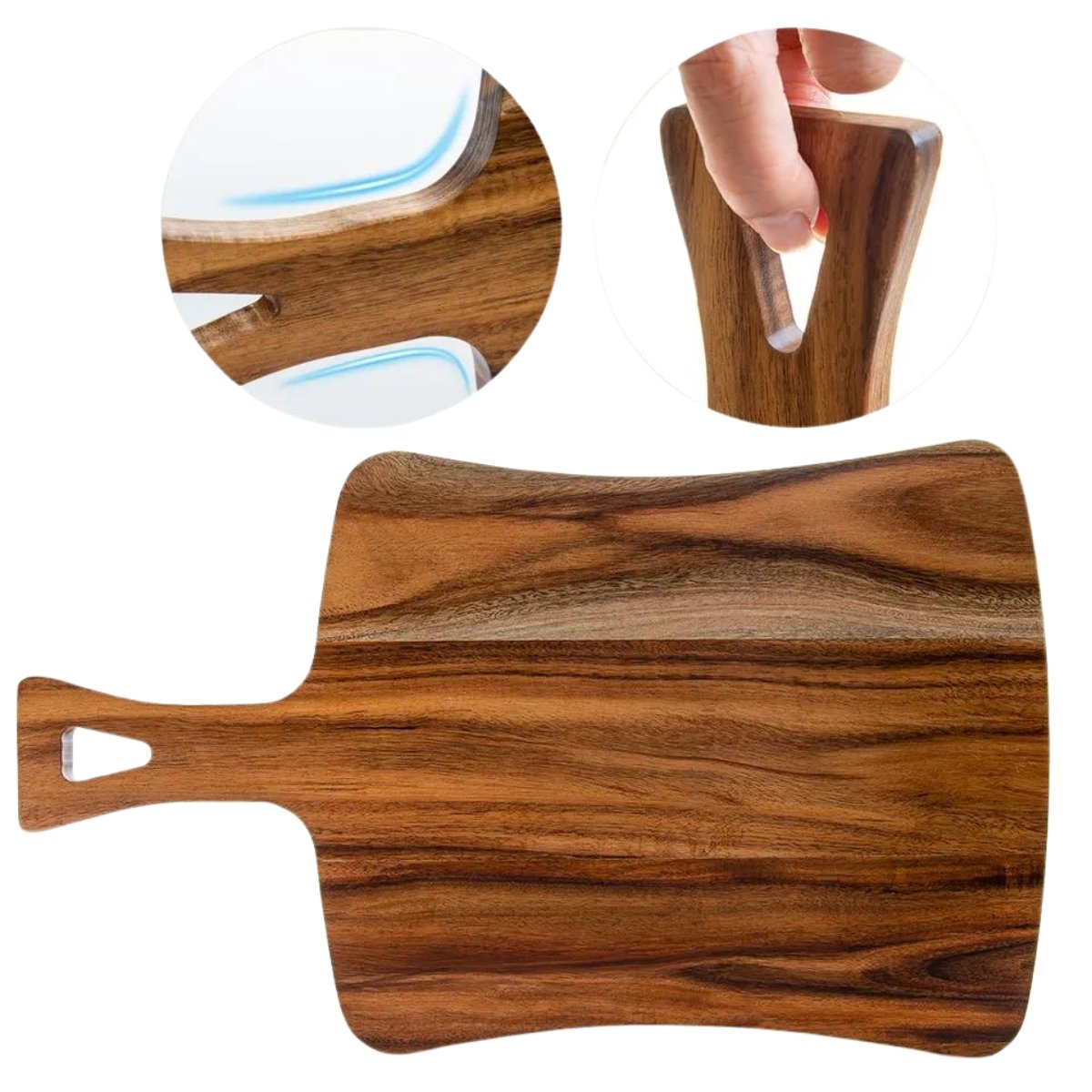 Large Acacia Wood Serving Charcuterie & Cheese Board - Rustic Furniture Outlet