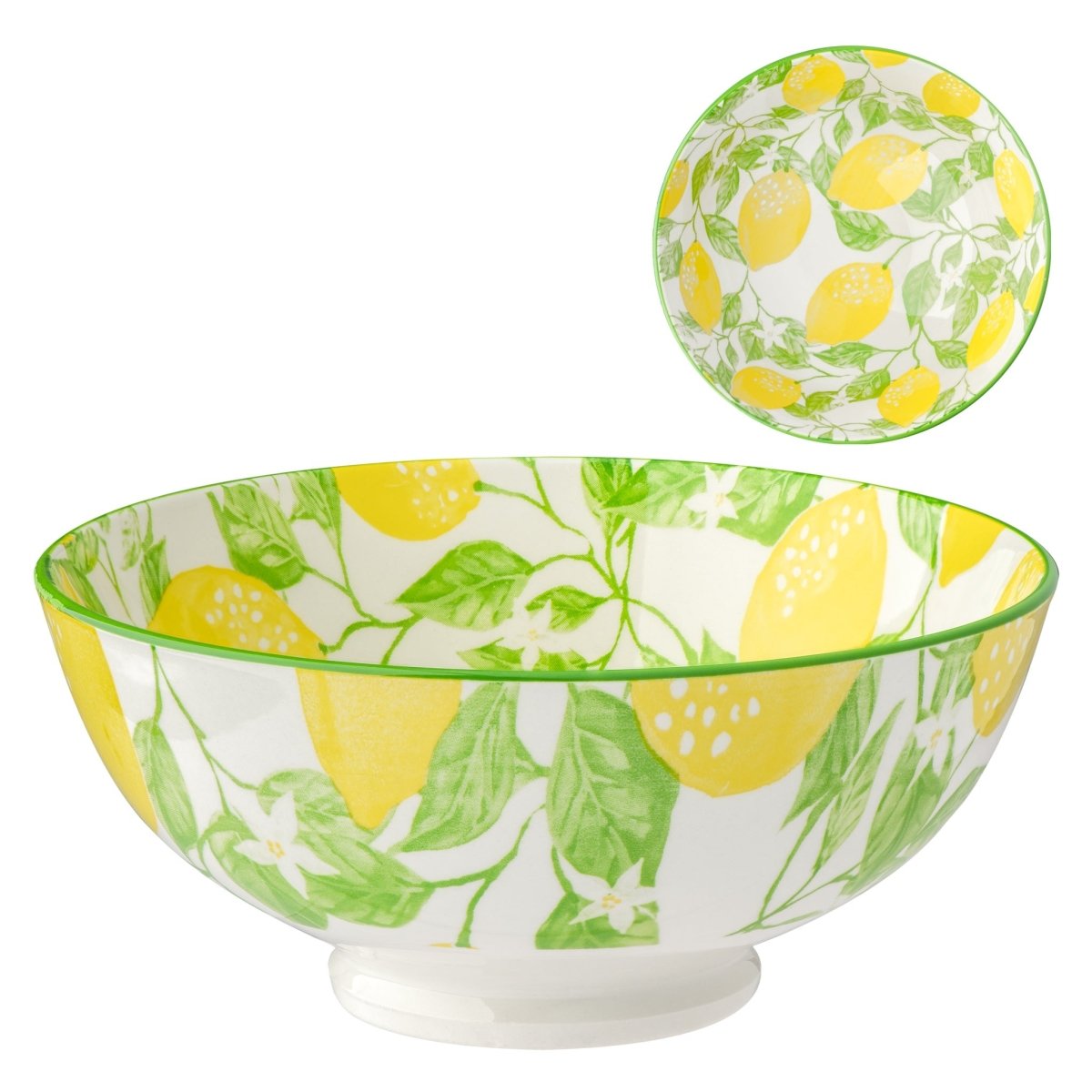 Lemons kiri Porcelain 8 inch Diameter Bowl - Rustic Furniture Outlet