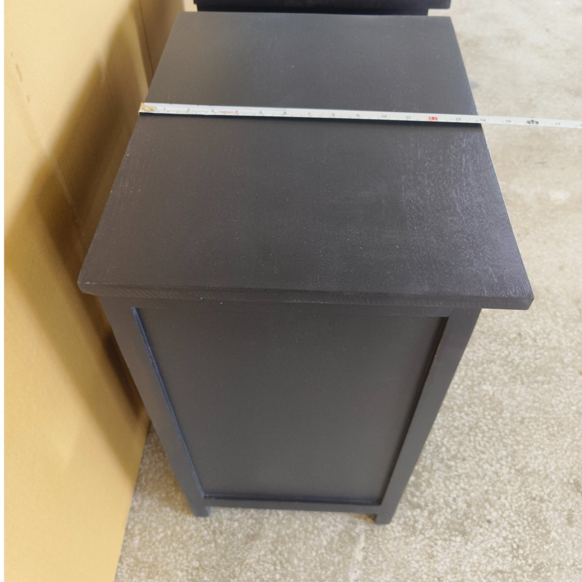 Table d'appoint à tiroirs 3 noire vieillie Lunenburg - Rustic Furniture Outlet