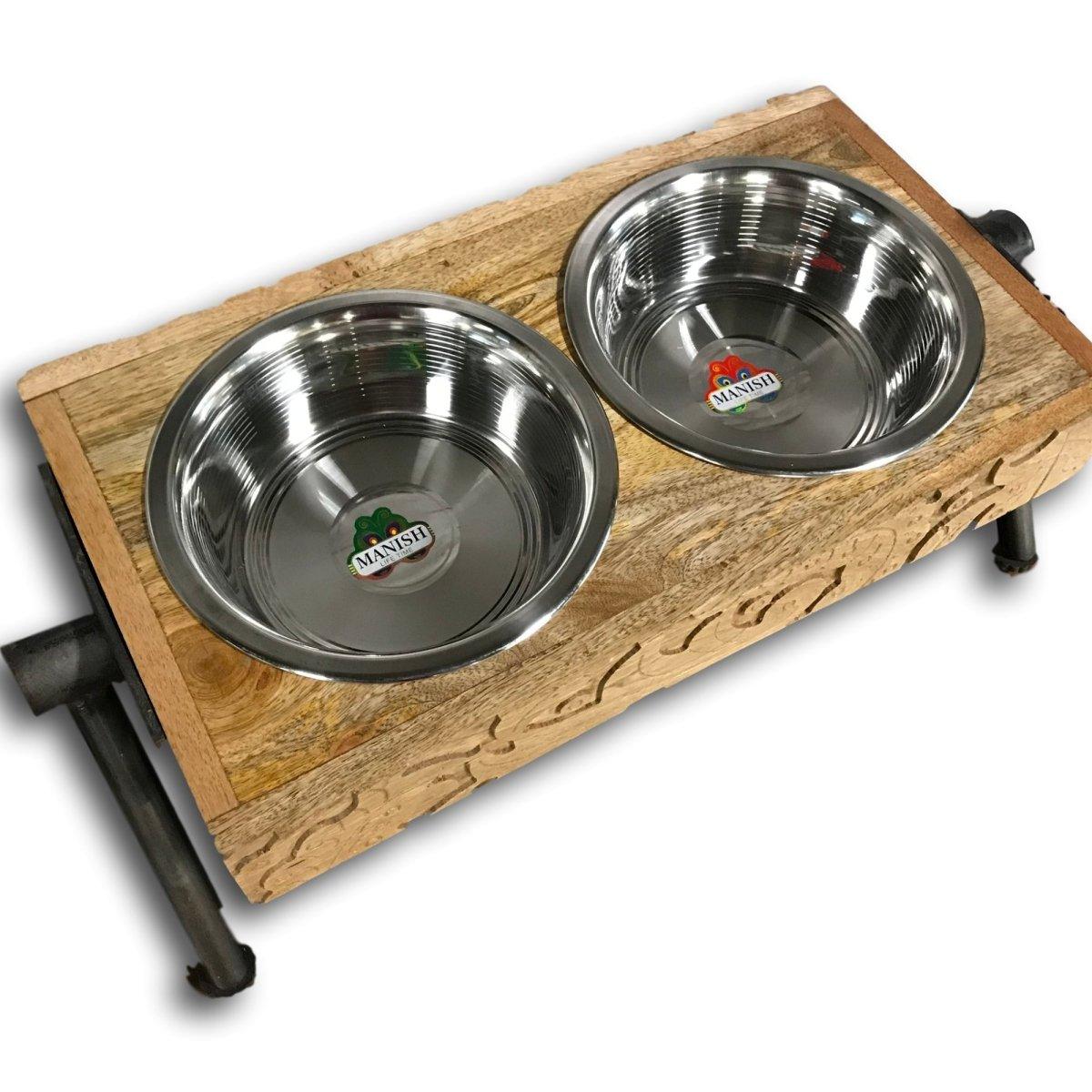 Medium Stylish animal pet feeder dining set - Rustic Furniture Outlet